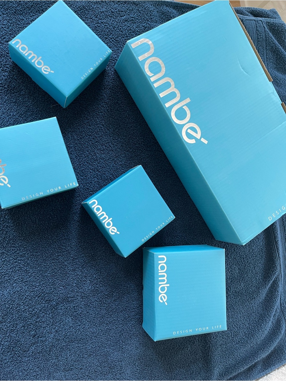 Nambe Bright Turquoise Blue Gift Boxes Set